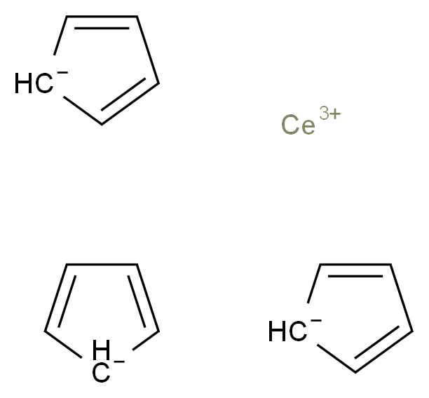 cerium(3+) ion tris(cyclopenta-2,4-dien-1-ide)_分子结构_CAS_1298-53-9