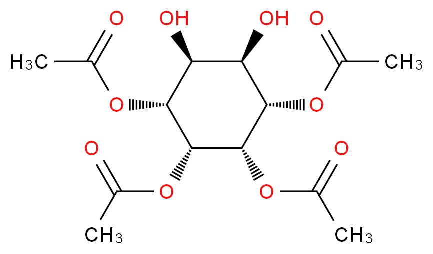 (1R,2S,3S,4R,5S,6R)-2,3,6-tris(acetyloxy)-4,5-dihydroxycyclohexyl acetate_分子结构_CAS_90366-30-6