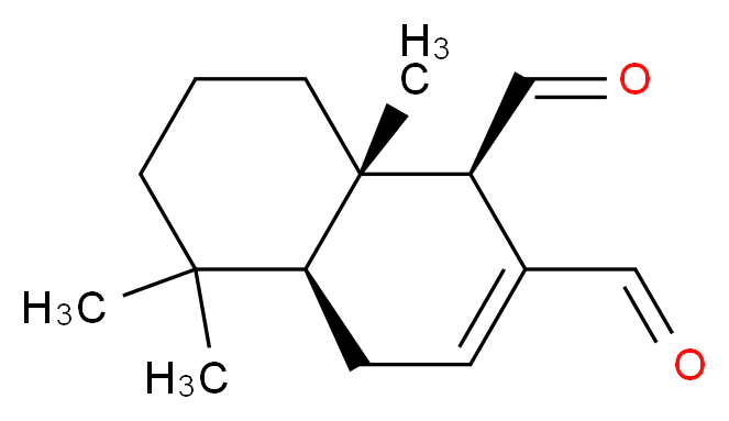 (1R,4aS,8aS)-5,5,8a-trimethyl-1,4,4a,5,6,7,8,8a-octahydronaphthalene-1,2-dicarbaldehyde_分子结构_CAS_6754-20-7