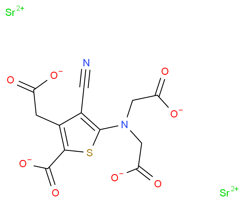 Strontium 2,2'-((5-carboxylato-4-(carboxylatomethyl)-3-cyanothiophen-2-yl)azanediyl)diacetate_分子结构_CAS_135459-87-9)