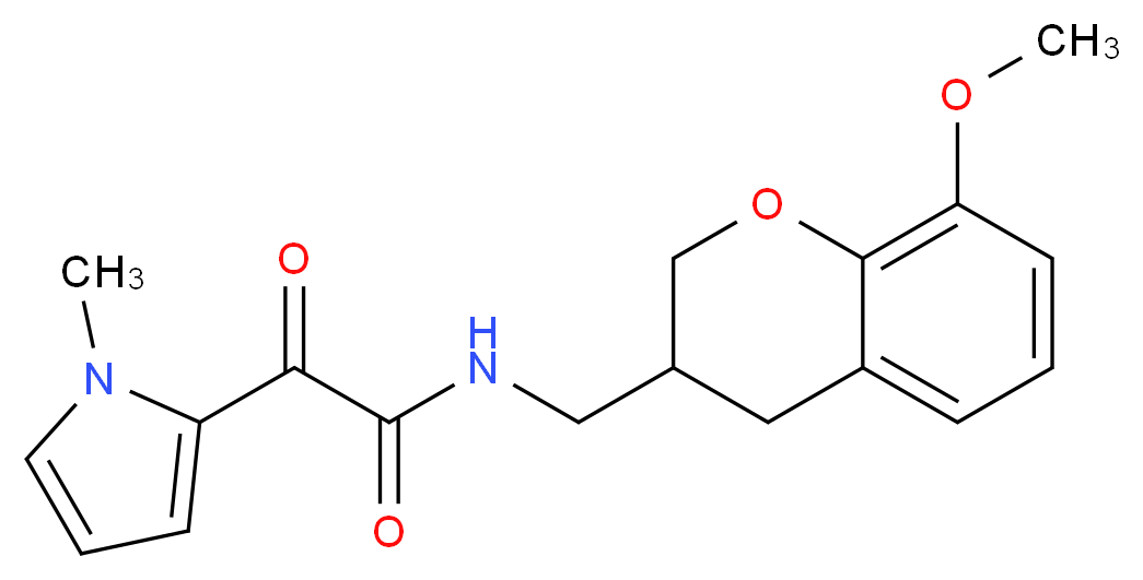 N-[(8-methoxy-3,4-dihydro-2H-chromen-3-yl)methyl]-2-(1-methyl-1H-pyrrol-2-yl)-2-oxoacetamide_分子结构_CAS_)