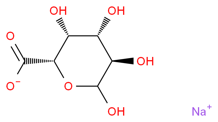 sodium (2S,3R,4S,5R)-3,4,5,6-tetrahydroxyoxane-2-carboxylate_分子结构_CAS_14984-39-5