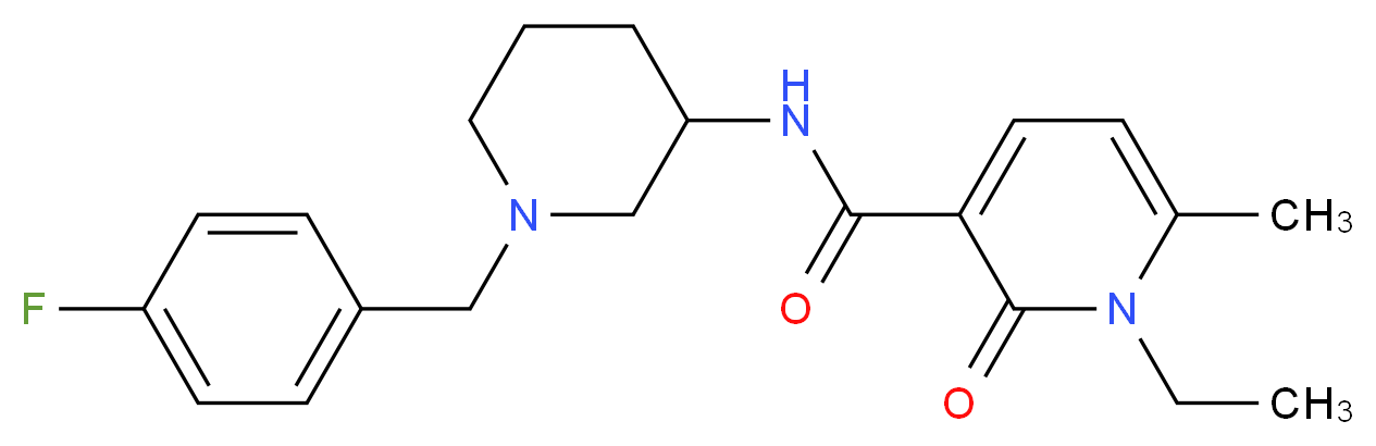 1-ethyl-N-[1-(4-fluorobenzyl)piperidin-3-yl]-6-methyl-2-oxo-1,2-dihydropyridine-3-carboxamide_分子结构_CAS_)