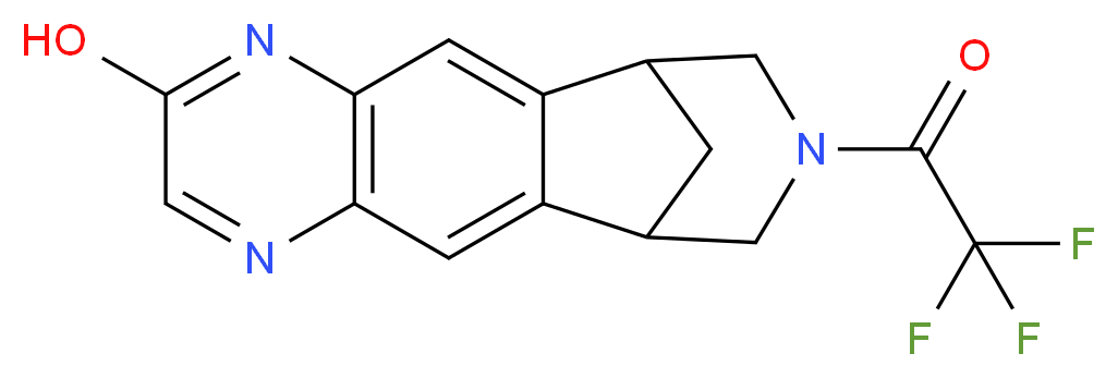 2,2,2-trifluoro-1-{6-hydroxy-5,8,14-triazatetracyclo[10.3.1.0<sup>2</sup>,<sup>1</sup><sup>1</sup>.0<sup>4</sup>,<sup>9</sup>]hexadeca-2,4,6,8,10-pentaen-14-yl}ethan-1-one_分子结构_CAS_357426-10-9