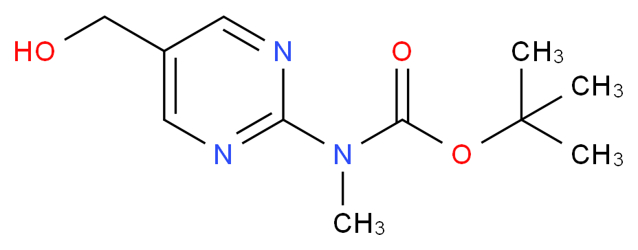 tert-butyl N-[5-(hydroxymethyl)pyrimidin-2-yl]-N-methylcarbamate_分子结构_CAS_1004971-75-8