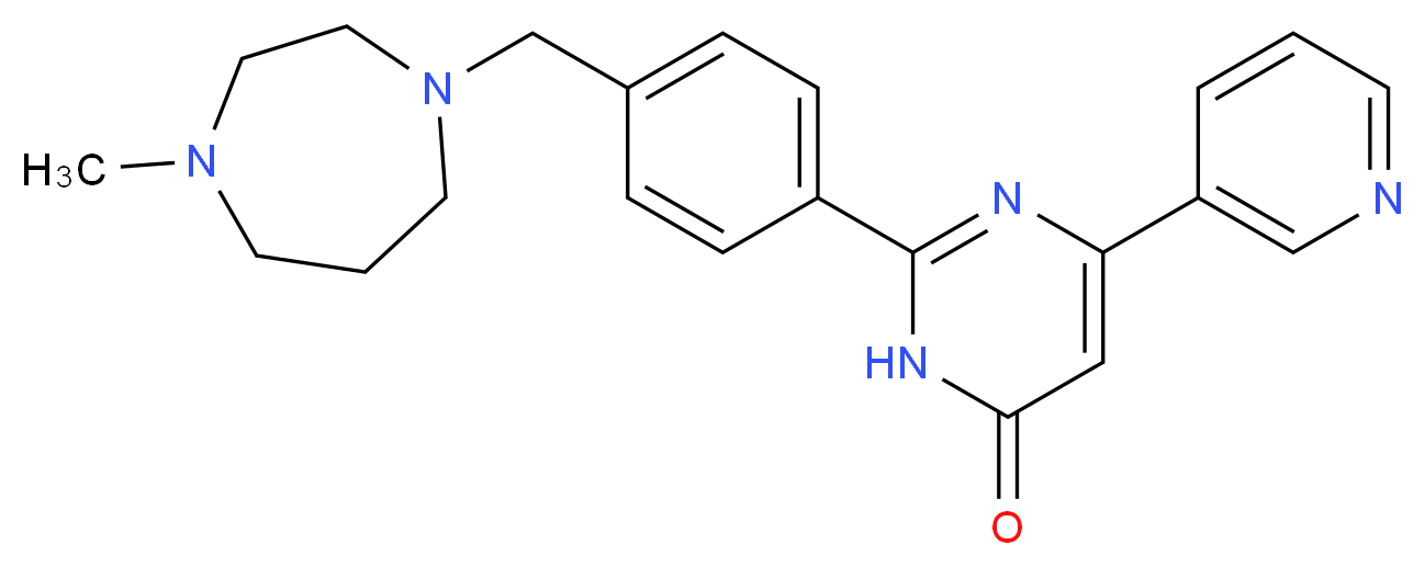 2-{4-[(4-methyl-1,4-diazepan-1-yl)methyl]phenyl}-6-pyridin-3-ylpyrimidin-4(3H)-one_分子结构_CAS_)