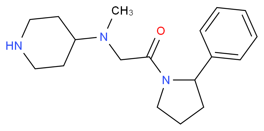 N-methyl-N-[2-oxo-2-(2-phenylpyrrolidin-1-yl)ethyl]piperidin-4-amine_分子结构_CAS_)