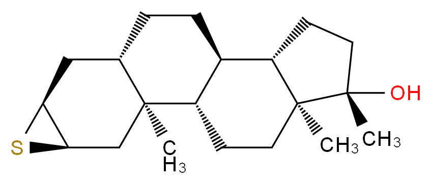 (1S,2S,4R,6S,8S,11R,12S,15S,16S)-2,15,16-trimethyl-5-thiapentacyclo[9.7.0.0<sup>2</sup>,<sup>8</sup>.0<sup>4</sup>,<sup>6</sup>.0<sup>1</sup><sup>2</sup>,<sup>1</sup><sup>6</sup>]octadecan-15-ol_分子结构_CAS_4267-80-5