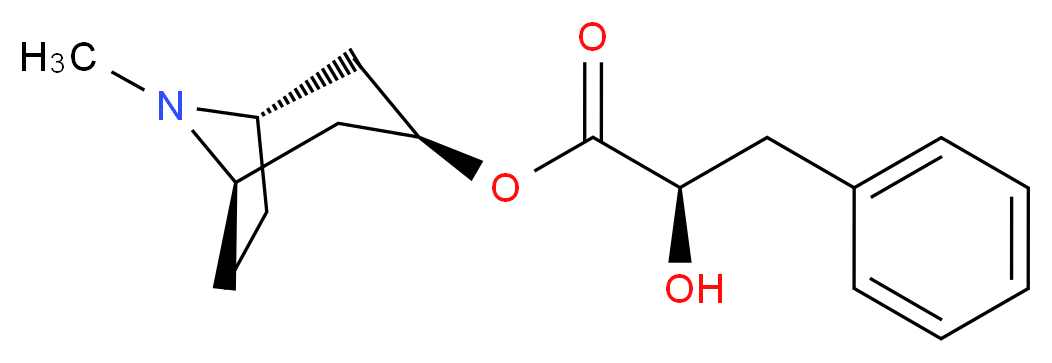 (1R,3S,5S)-8-methyl-8-azabicyclo[3.2.1]octan-3-yl (2R)-2-hydroxy-3-phenylpropanoate_分子结构_CAS_21956-47-8