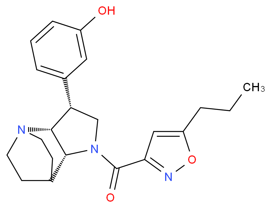 3-{(3R*,3aR*,7aR*)-1-[(5-propylisoxazol-3-yl)carbonyl]octahydro-4,7-ethanopyrrolo[3,2-b]pyridin-3-yl}phenol_分子结构_CAS_)