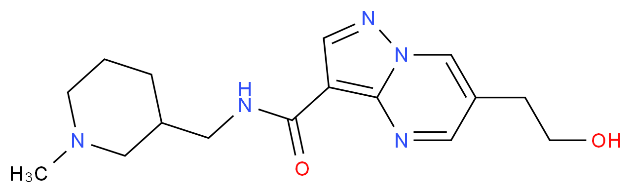 6-(2-hydroxyethyl)-N-[(1-methylpiperidin-3-yl)methyl]pyrazolo[1,5-a]pyrimidine-3-carboxamide_分子结构_CAS_)