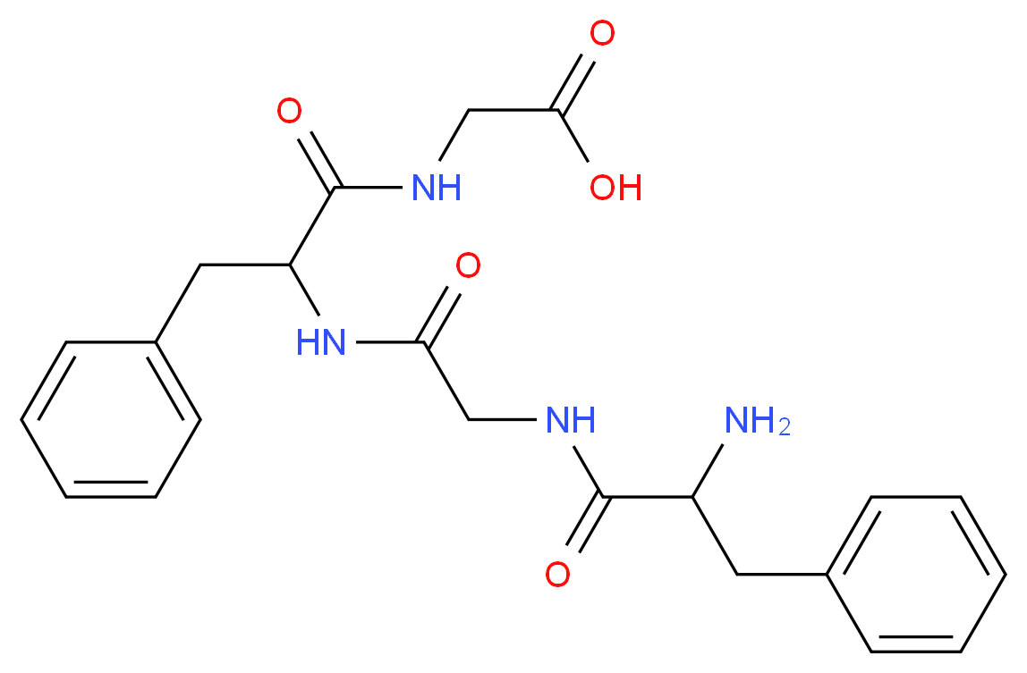 2-{2-[2-(2-amino-3-phenylpropanamido)acetamido]-3-phenylpropanamido}acetic acid_分子结构_CAS_59005-83-3
