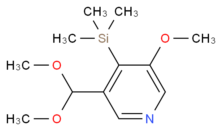 3-(Dimethoxymethyl)-5-methoxy-4-(trimethylsilyl)pyridine_分子结构_CAS_1138443-91-0)