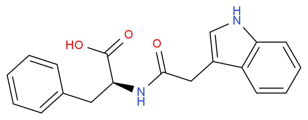 (2S)-2-[2-(1H-indol-3-yl)acetamido]-3-phenylpropanoic acid_分子结构_CAS_57105-50-7