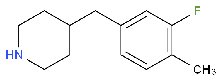 4-[(3-fluoro-4-methylphenyl)methyl]piperidine_分子结构_CAS_955287-58-8