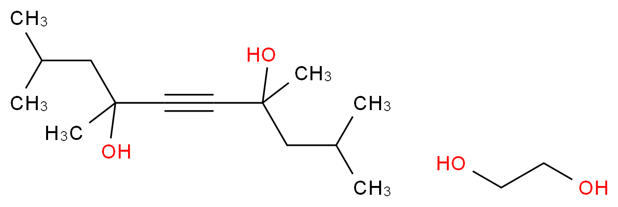 2,4,7,9-tetramethyldec-5-yne-4,7-diol; ethane-1,2-diol_分子结构_CAS_9014-85-1