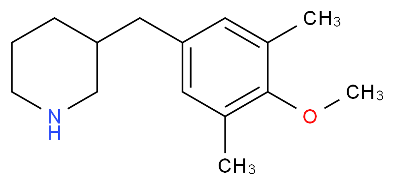 3-[(4-methoxy-3,5-dimethylphenyl)methyl]piperidine_分子结构_CAS_779323-34-1