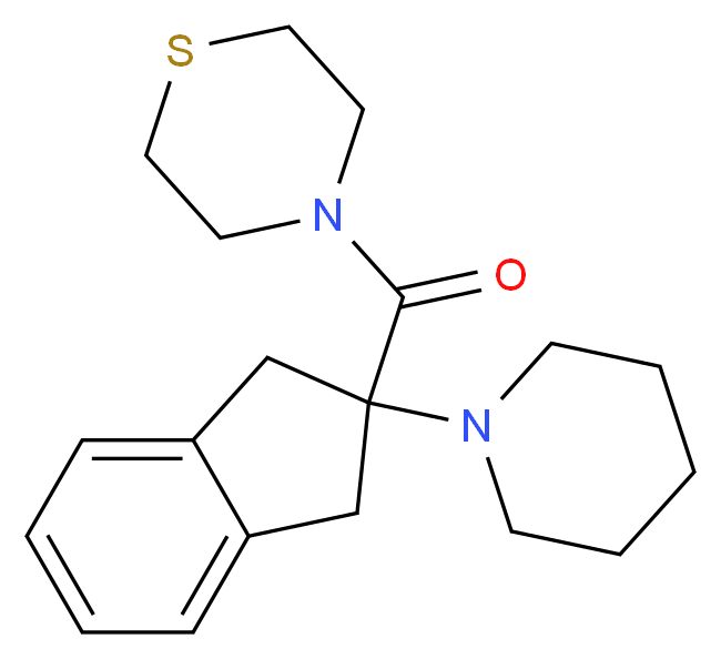 4-{[2-(1-piperidinyl)-2,3-dihydro-1H-inden-2-yl]carbonyl}thiomorpholine_分子结构_CAS_)