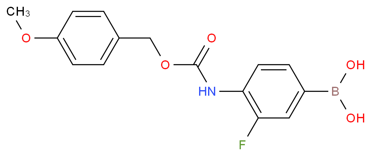 [3-fluoro-4-({[(4-methoxyphenyl)methoxy]carbonyl}amino)phenyl]boronic acid_分子结构_CAS_913835-49-1