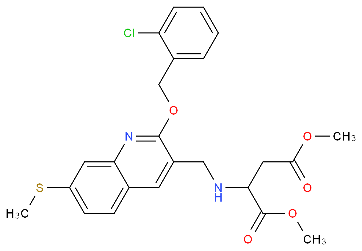 dimethyl N-{[2-[(2-chlorobenzyl)oxy]-7-(methylthio)-3-quinolinyl]methyl}aspartate_分子结构_CAS_)