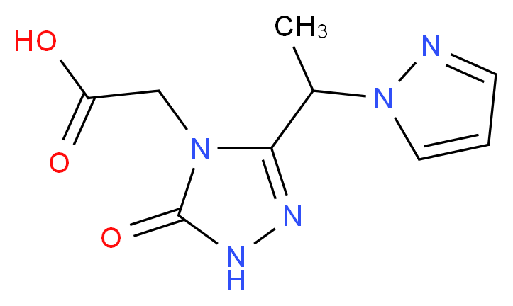 {5-oxo-3-[1-(1H-pyrazol-1-yl)ethyl]-1,5-dihydro-4H-1,2,4-triazol-4-yl}acetic acid_分子结构_CAS_)