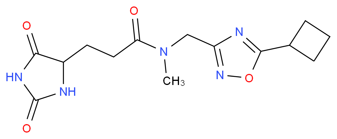 N-[(5-cyclobutyl-1,2,4-oxadiazol-3-yl)methyl]-3-(2,5-dioxo-4-imidazolidinyl)-N-methylpropanamide_分子结构_CAS_)