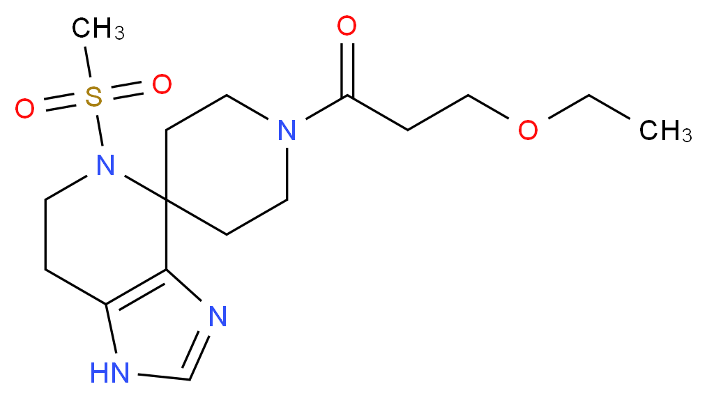1'-(3-ethoxypropanoyl)-5-(methylsulfonyl)-1,5,6,7-tetrahydrospiro[imidazo[4,5-c]pyridine-4,4'-piperidine]_分子结构_CAS_)
