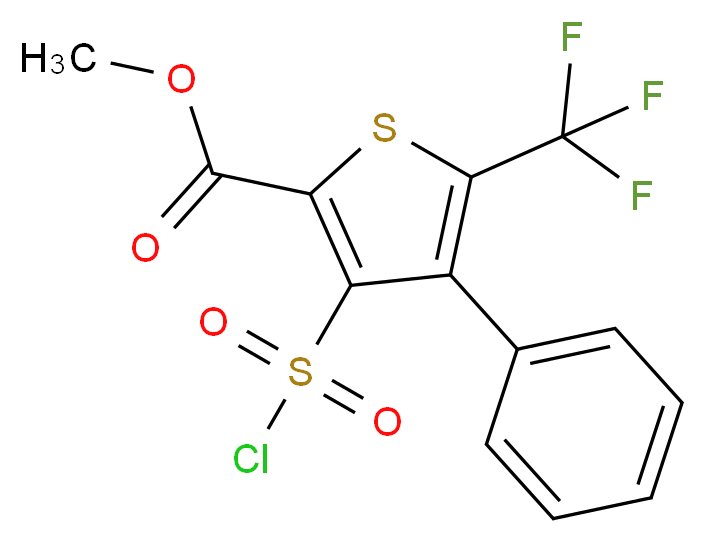 methyl 3-(chlorosulfonyl)-4-phenyl-5-(trifluoromethyl)thiophene-2-carboxylate_分子结构_CAS_306935-98-8