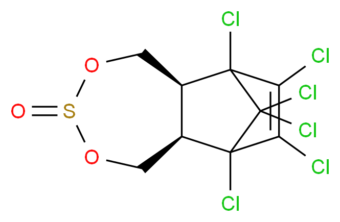 (2R,5R,8S)-1,9,10,11,12,12-hexachloro-4,6-dioxa-5λ<sup>4</sup>-thiatricyclo[7.2.1.0<sup>2</sup>,<sup>8</sup>]dodec-10-en-5-one_分子结构_CAS_33213-65-9