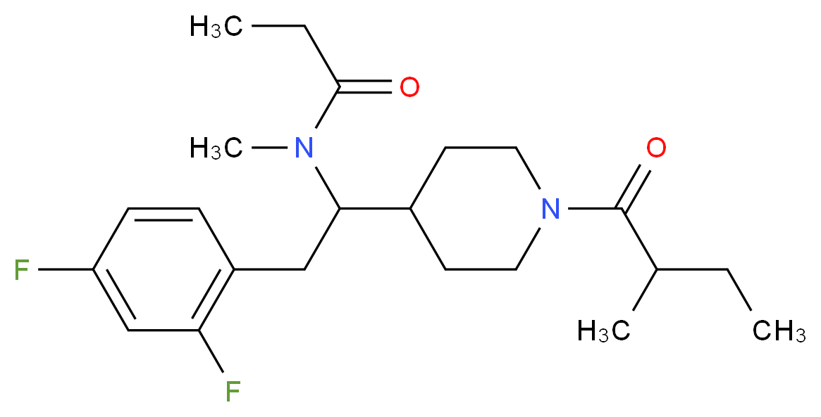 N-{2-(2,4-difluorophenyl)-1-[1-(2-methylbutanoyl)-4-piperidinyl]ethyl}-N-methylpropanamide_分子结构_CAS_)