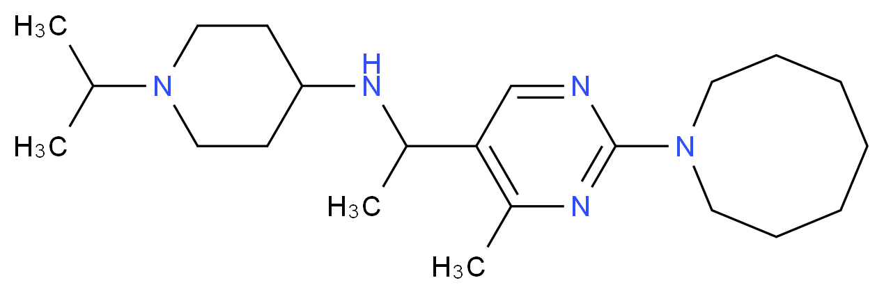 N-{1-[2-(1-azocanyl)-4-methyl-5-pyrimidinyl]ethyl}-1-isopropyl-4-piperidinamine_分子结构_CAS_)