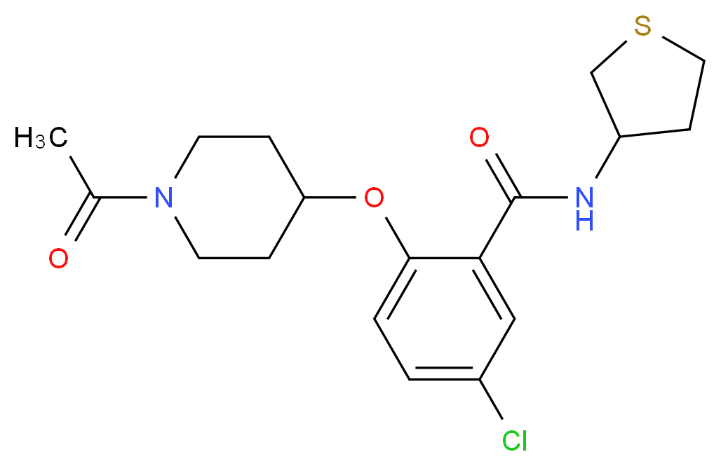 2-[(1-acetylpiperidin-4-yl)oxy]-5-chloro-N-(tetrahydro-3-thienyl)benzamide_分子结构_CAS_)