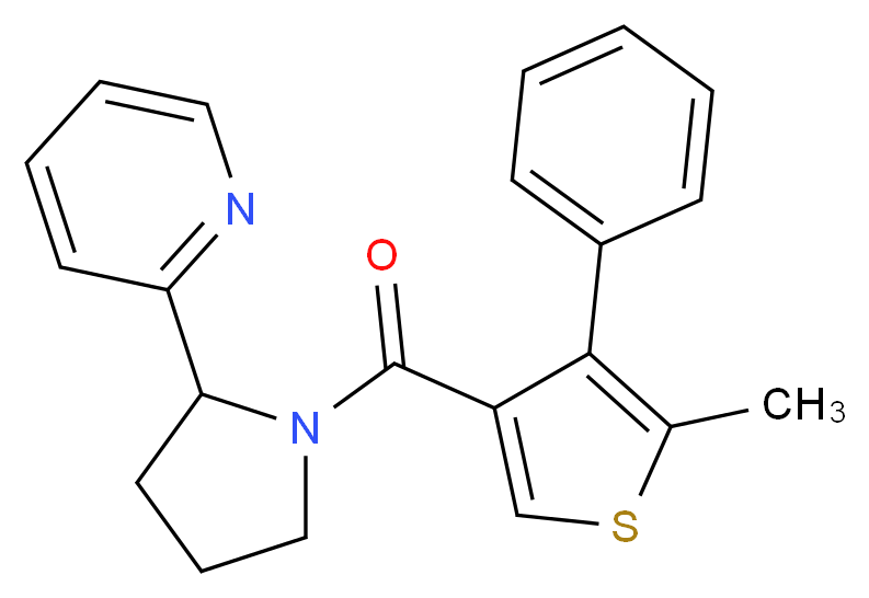 2-{1-[(5-methyl-4-phenyl-3-thienyl)carbonyl]-2-pyrrolidinyl}pyridine_分子结构_CAS_)
