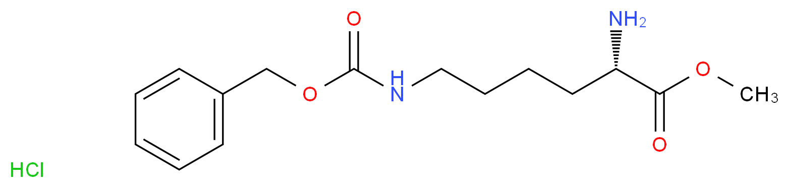 methyl (2S)-2-amino-6-{[(benzyloxy)carbonyl]amino}hexanoate hydrochloride_分子结构_CAS_27894-50-4