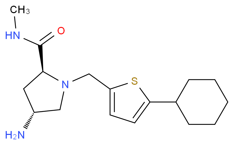 (4R)-4-amino-1-[(5-cyclohexyl-2-thienyl)methyl]-N-methyl-L-prolinamide_分子结构_CAS_)