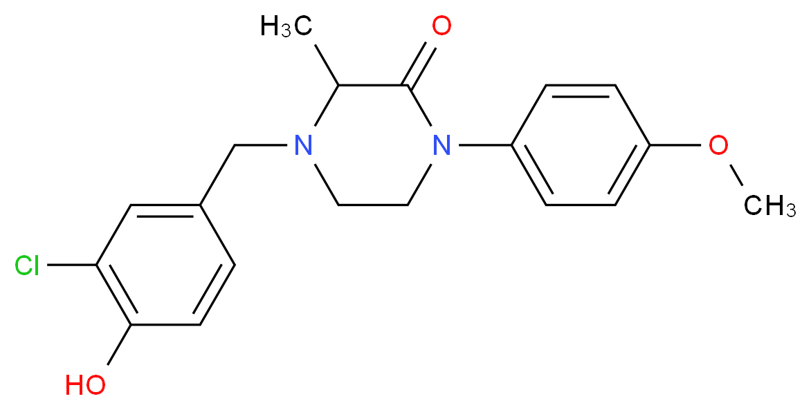4-(3-chloro-4-hydroxybenzyl)-1-(4-methoxyphenyl)-3-methyl-2-piperazinone_分子结构_CAS_)