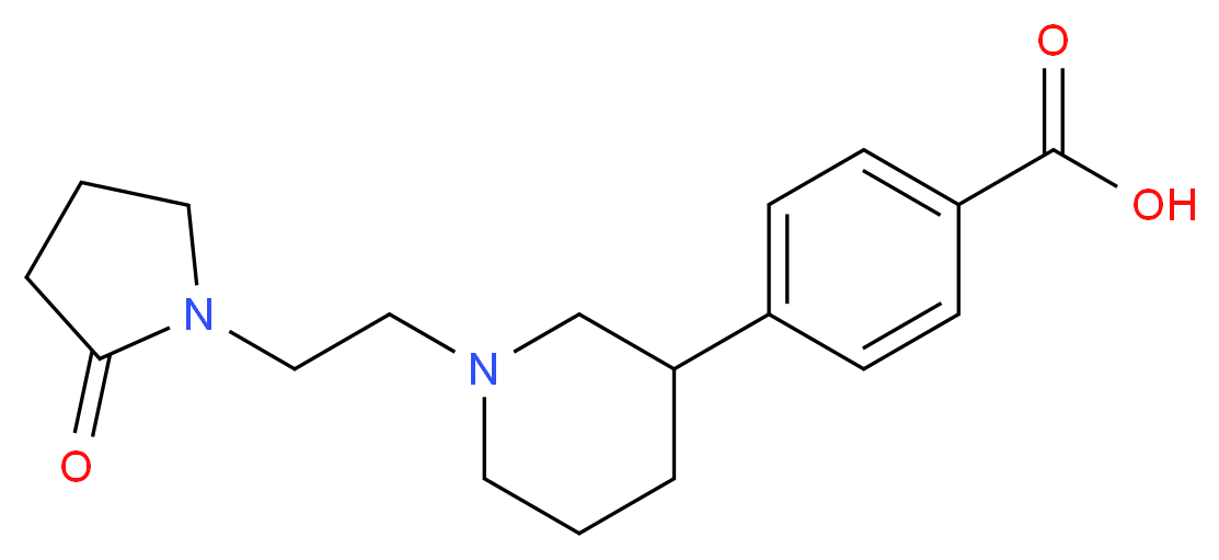 4-{1-[2-(2-oxopyrrolidin-1-yl)ethyl]piperidin-3-yl}benzoic acid_分子结构_CAS_)