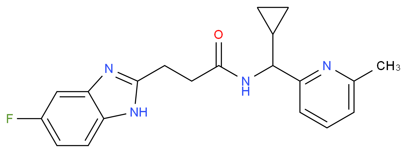 N-[cyclopropyl(6-methylpyridin-2-yl)methyl]-3-(5-fluoro-1H-benzimidazol-2-yl)propanamide_分子结构_CAS_)