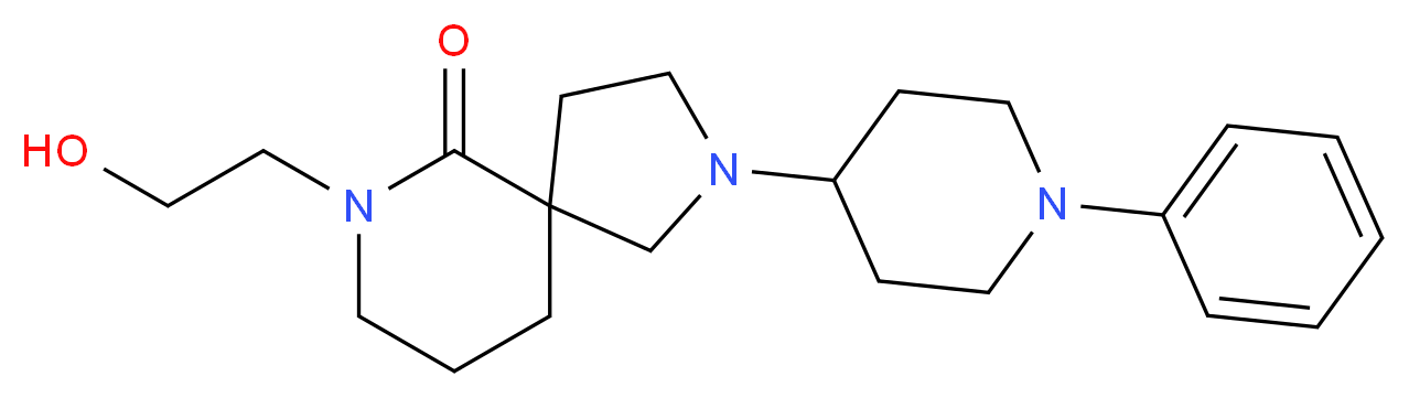 7-(2-hydroxyethyl)-2-(1-phenyl-4-piperidinyl)-2,7-diazaspiro[4.5]decan-6-one_分子结构_CAS_)