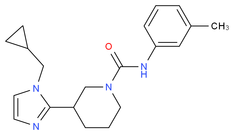 3-[1-(cyclopropylmethyl)-1H-imidazol-2-yl]-N-(3-methylphenyl)piperidine-1-carboxamide_分子结构_CAS_)