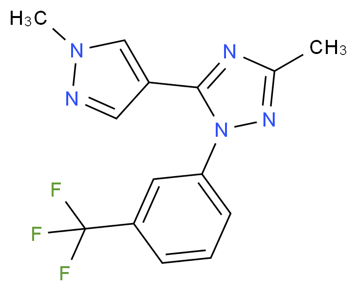 3-methyl-5-(1-methyl-1H-pyrazol-4-yl)-1-[3-(trifluoromethyl)phenyl]-1H-1,2,4-triazole_分子结构_CAS_)