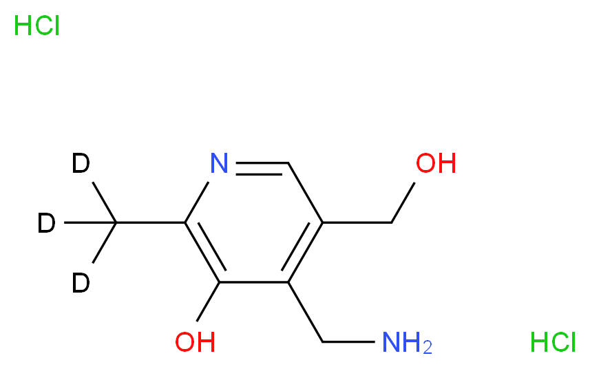 4-(aminomethyl)-5-(hydroxymethyl)-2-(<sup>2</sup>H<sub>3</sub>)methylpyridin-3-ol dihydrochloride_分子结构_CAS_1173023-45-4