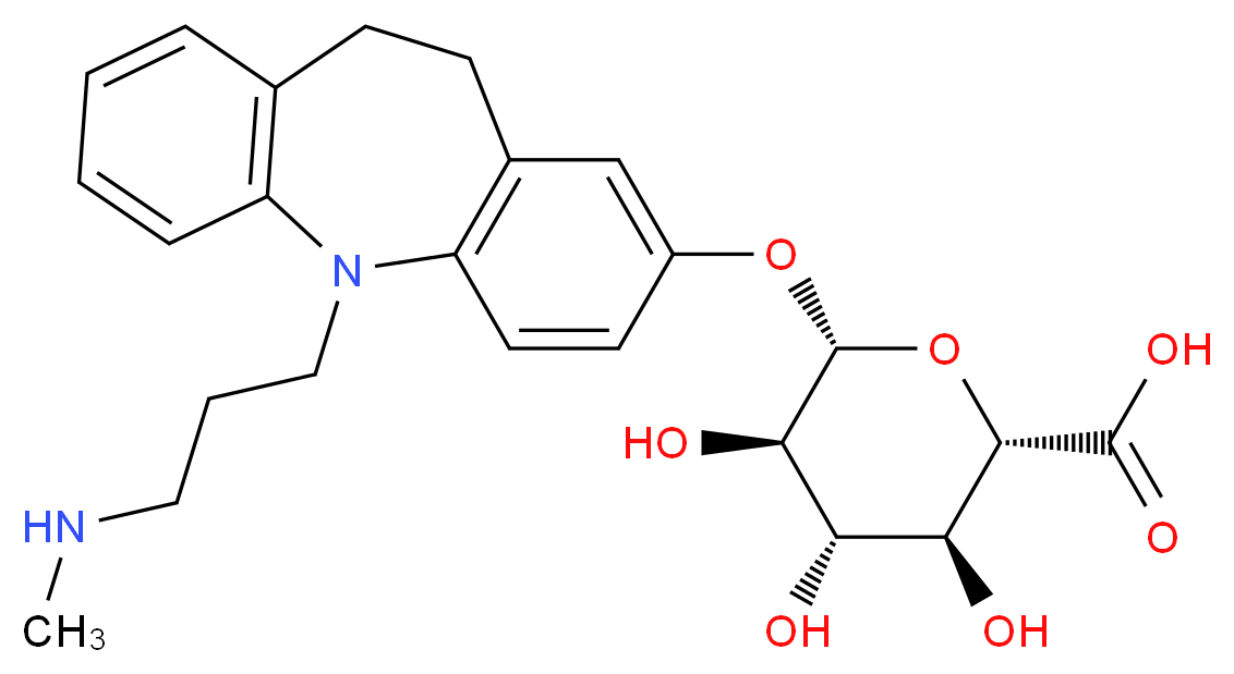 (2S,3S,4S,5R,6S)-3,4,5-trihydroxy-6-({2-[3-(methylamino)propyl]-2-azatricyclo[9.4.0.0<sup>3</sup>,<sup>8</sup>]pentadeca-1(11),3(8),4,6,12,14-hexaen-6-yl}oxy)oxane-2-carboxylic acid_分子结构_CAS_25521-31-7