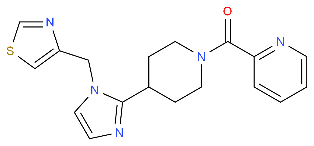 2-({4-[1-(1,3-thiazol-4-ylmethyl)-1H-imidazol-2-yl]piperidin-1-yl}carbonyl)pyridine_分子结构_CAS_)
