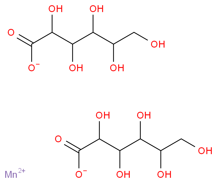 manganese(2+) ion bis(2,3,4,5,6-pentahydroxyhexanoate)_分子结构_CAS_6485-39-8