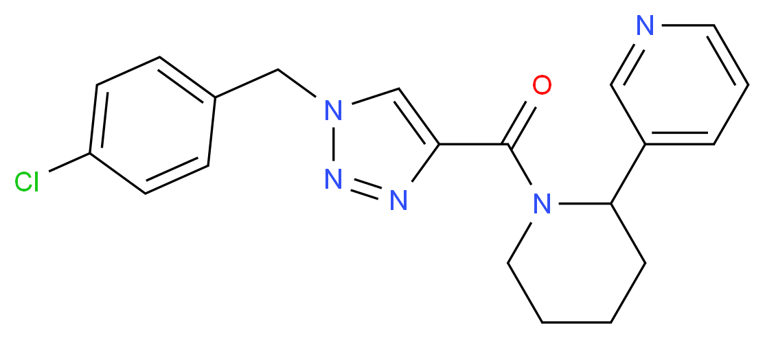 3-(1-{[1-(4-chlorobenzyl)-1H-1,2,3-triazol-4-yl]carbonyl}-2-piperidinyl)pyridine_分子结构_CAS_)