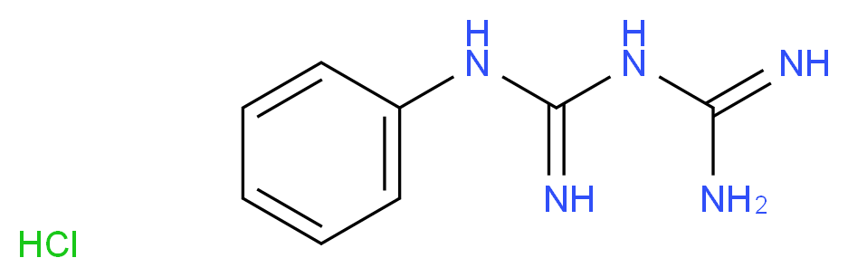 1-carbamimidamido-N-phenylmethanimidamide hydrochloride_分子结构_CAS_55-57-2