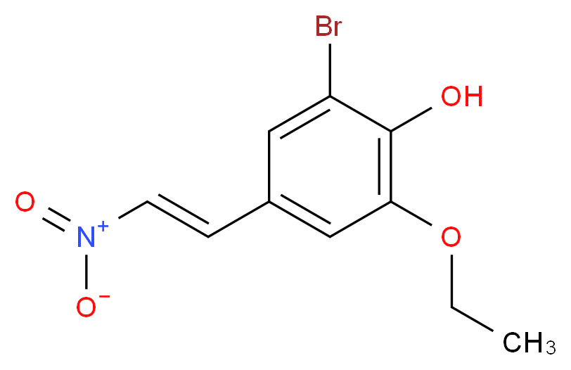 2-bromo-6-ethoxy-4-[(E)-2-nitroethenyl]phenol_分子结构_CAS_432496-77-0