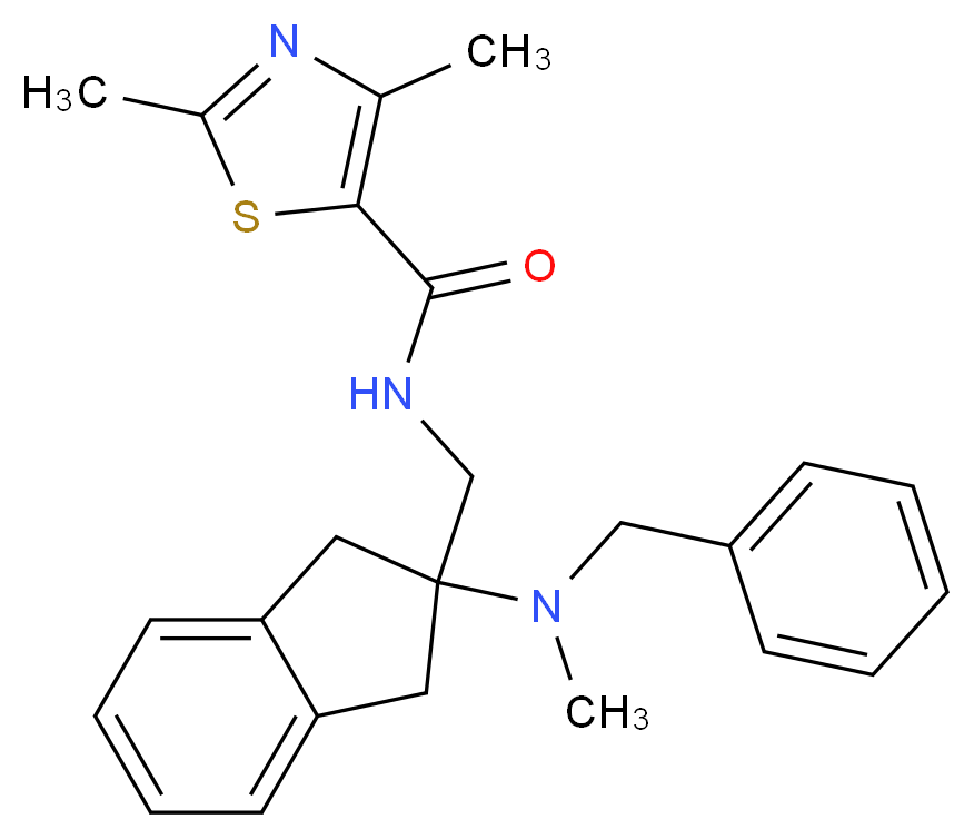 N-({2-[benzyl(methyl)amino]-2,3-dihydro-1H-inden-2-yl}methyl)-2,4-dimethyl-1,3-thiazole-5-carboxamide_分子结构_CAS_)