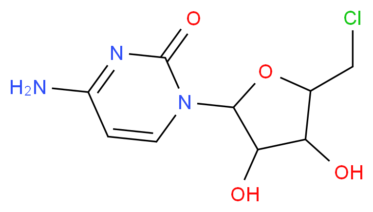 4-amino-1-[5-(chloromethyl)-3,4-dihydroxyoxolan-2-yl]-1,2-dihydropyrimidin-2-one_分子结构_CAS_31652-78-5